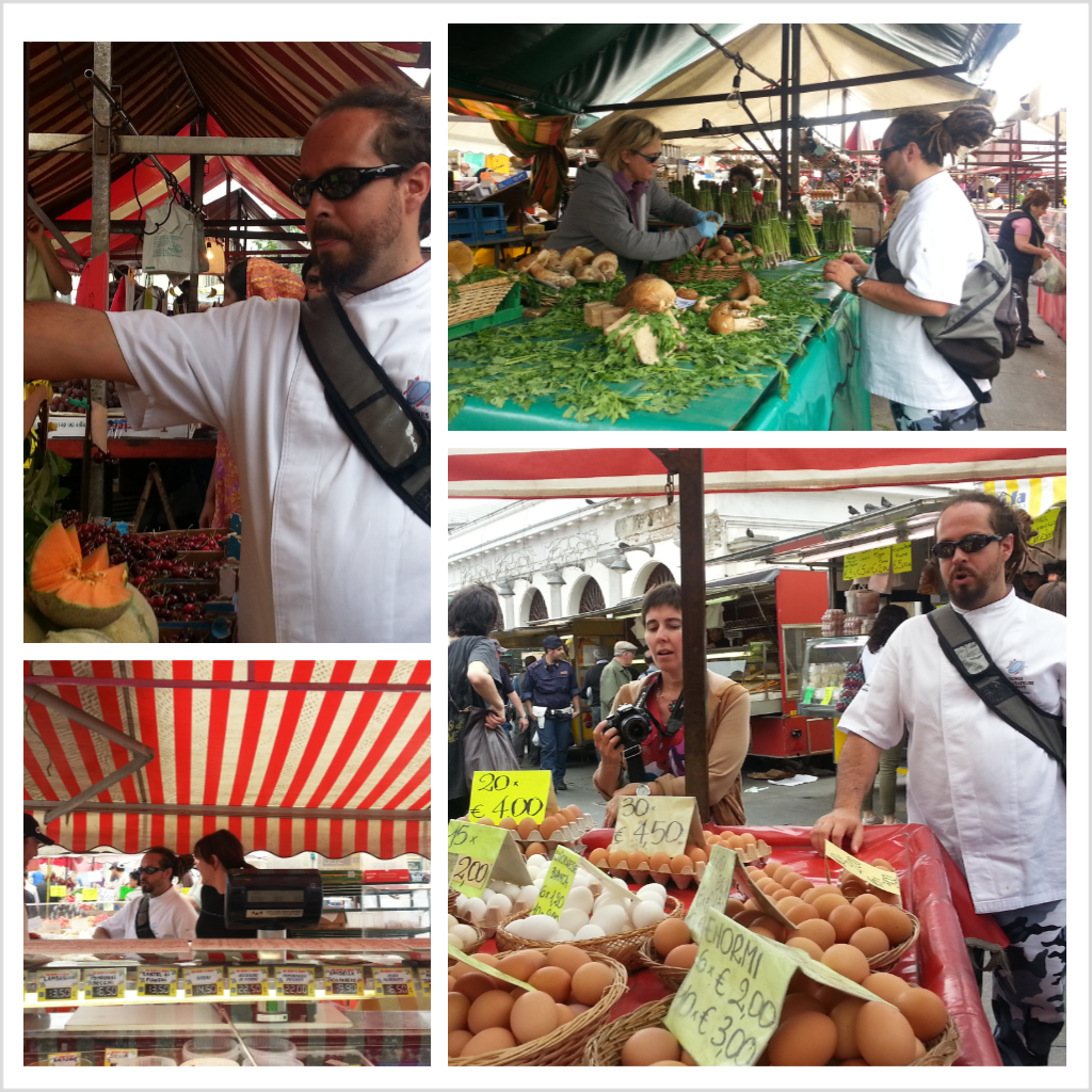 Al mercato di Porta Palazzo a Torino con lo chef stellato, Marcello Trentini, del ristorante mago rabin
