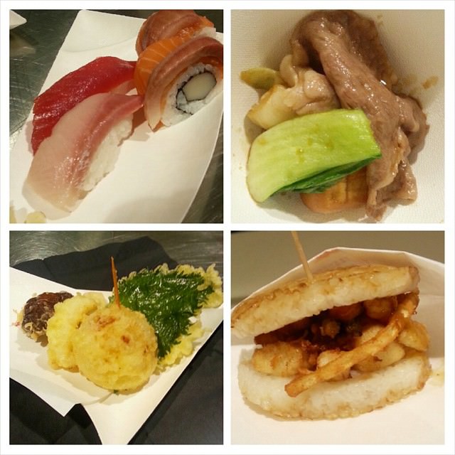 Sushi, Sukiyaki, Tempura e Rice Burger
