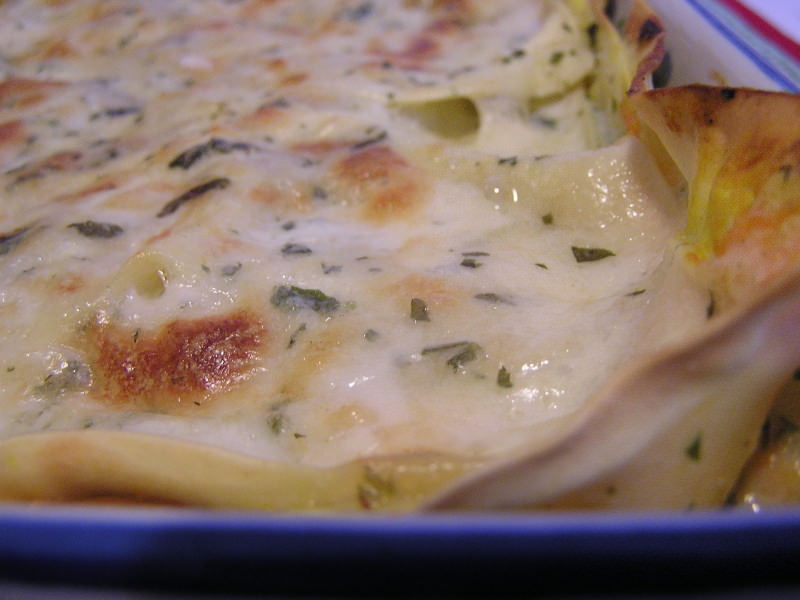 Lasagnetta con crema di zucca e funghi porcini